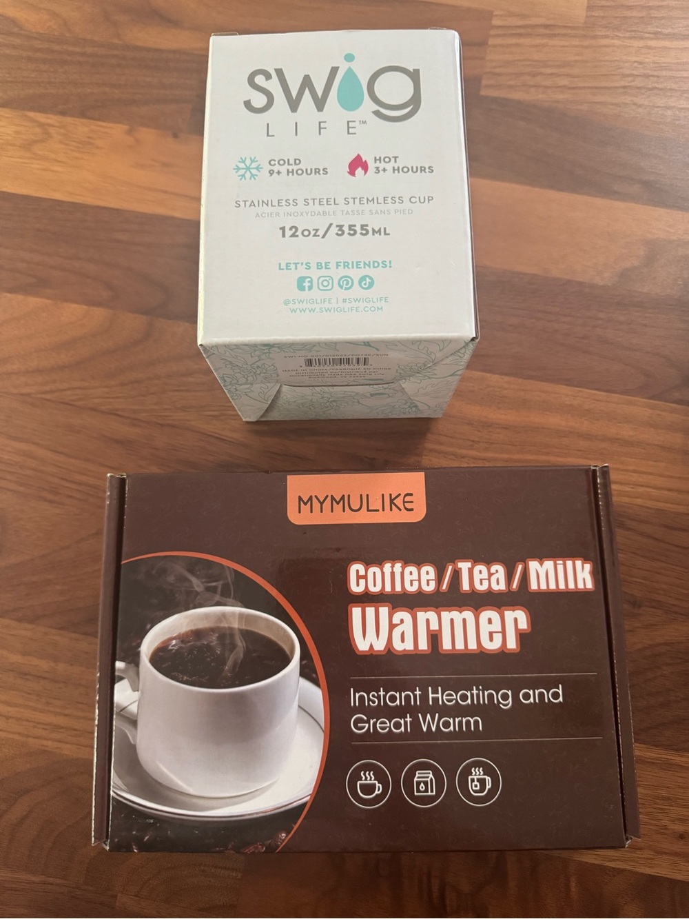 MYMULIKE coffe/tea warmer. Rose gold SS hot or cold travel cup 12 oz